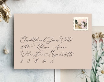 Printable Envelope Address Template | Print your own calligraphy envelopes at home with this template for Templett | Elisabeth