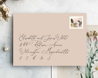 Plantilla de dirección de sobre imprimible / Imprima sus propios sobres de caligrafía en casa con esta plantilla para Templett / Elisabeth