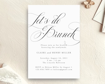 Modello di invito per il brunch/Inviti per il brunch di nozze classici modificabili al 100% con Templett/Claire