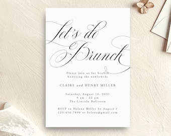 Brunch Invitation Template | Classic Wedding Brunch Invitations that are 100% Editable with Templett | Claire