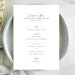 Wedding Menu Printable Template | Print Your Own Fully Customizable ...