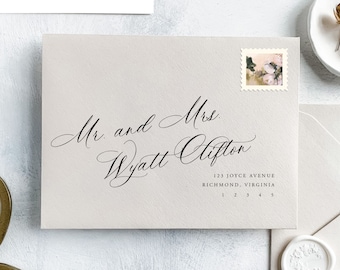 Hochzeit Umschlag Vorlage, Moderne Kalligraphie Umschlag Adressierung, Weihnachtskarte Umschlag, Party Umschlag Adressvorlage | Wyatt