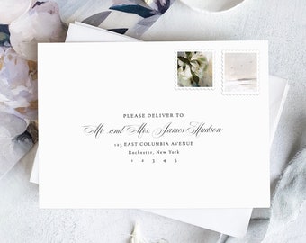 Calligraphy Wedding Envelope Template | No need for a calligrapher with this editable envelope address template made for Templett | Heather