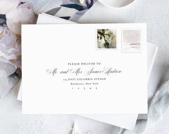 Simple Classic Envelope Addressing, Wedding Envelope Template, Easter Envelope Template, Save the Date Envelope Address Template | Heather