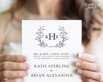 wedding invitation template digital download for word etsy