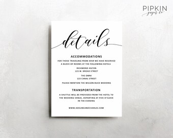 printable wedding registry card wedding info card template etsy