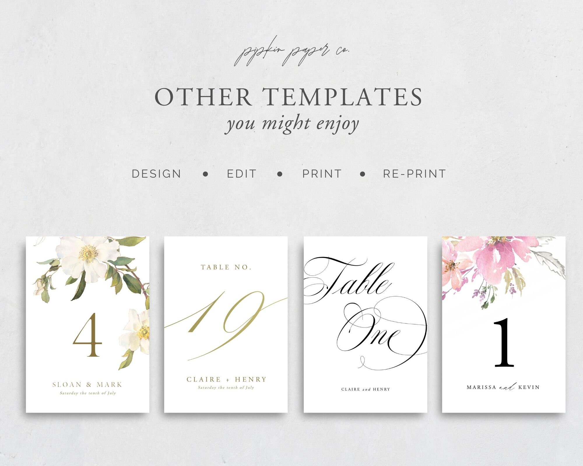 Classic Calligraphy Wedding Table Numbers | A Classic Table Number ...