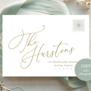 Plantilla de sobre navideño / Imprima sus propios sobres con esta plantilla de dirección de sobre 100% editable para Templett / The Hurstons