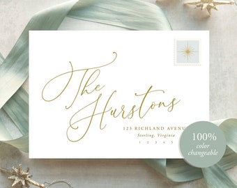 Christmas Envelope Template | Print your own envelopes with this 100% editable envelope address template for Templett | The Hurstons