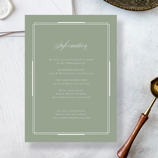 Reception Card - Etsy
