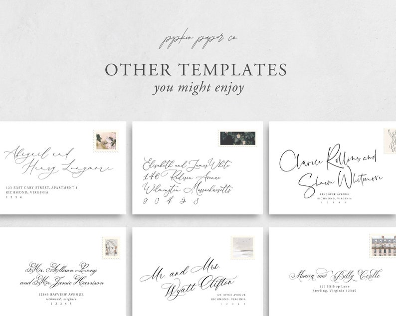 Calligraphy Wedding Envelope Template No need for a calligrapher with this 100% editable envelope address template in Templett Harry image 6