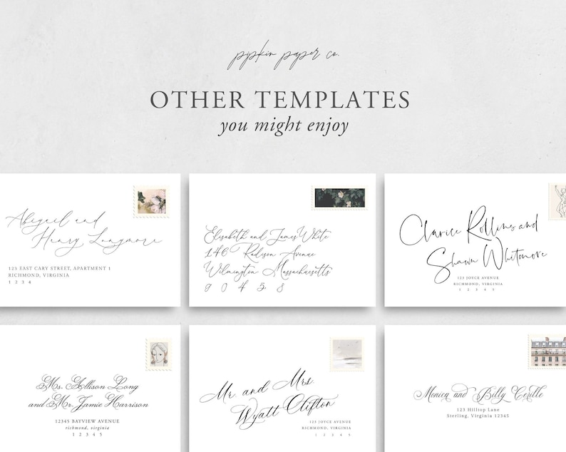 Calligraphy Wedding Envelope Template No need for a calligrapher with this 100% editable envelope address template in Templett Harry image 6