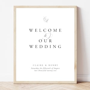 Wedding Welcome Sign | Print your own Wedding Signs with this 100% editable template for Templett | Claire