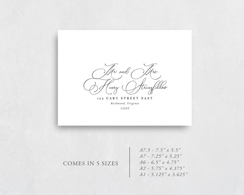 Calligraphy Wedding Envelope Template No need for a calligrapher with this 100% editable envelope address template in Templett Harry image 3