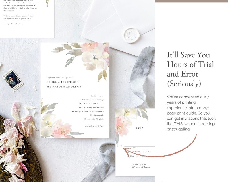 How to Print Your Wedding Invitation Template With This Etsy