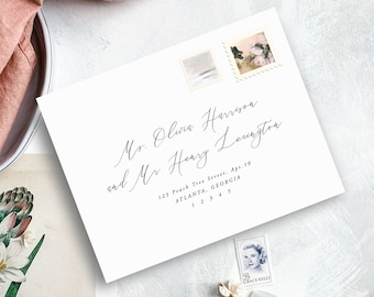 Indirizzamento buste calligrafia / Stampa le tue buste con questo modello di indirizzo busta modificabile al 100% per Templett / Olivia