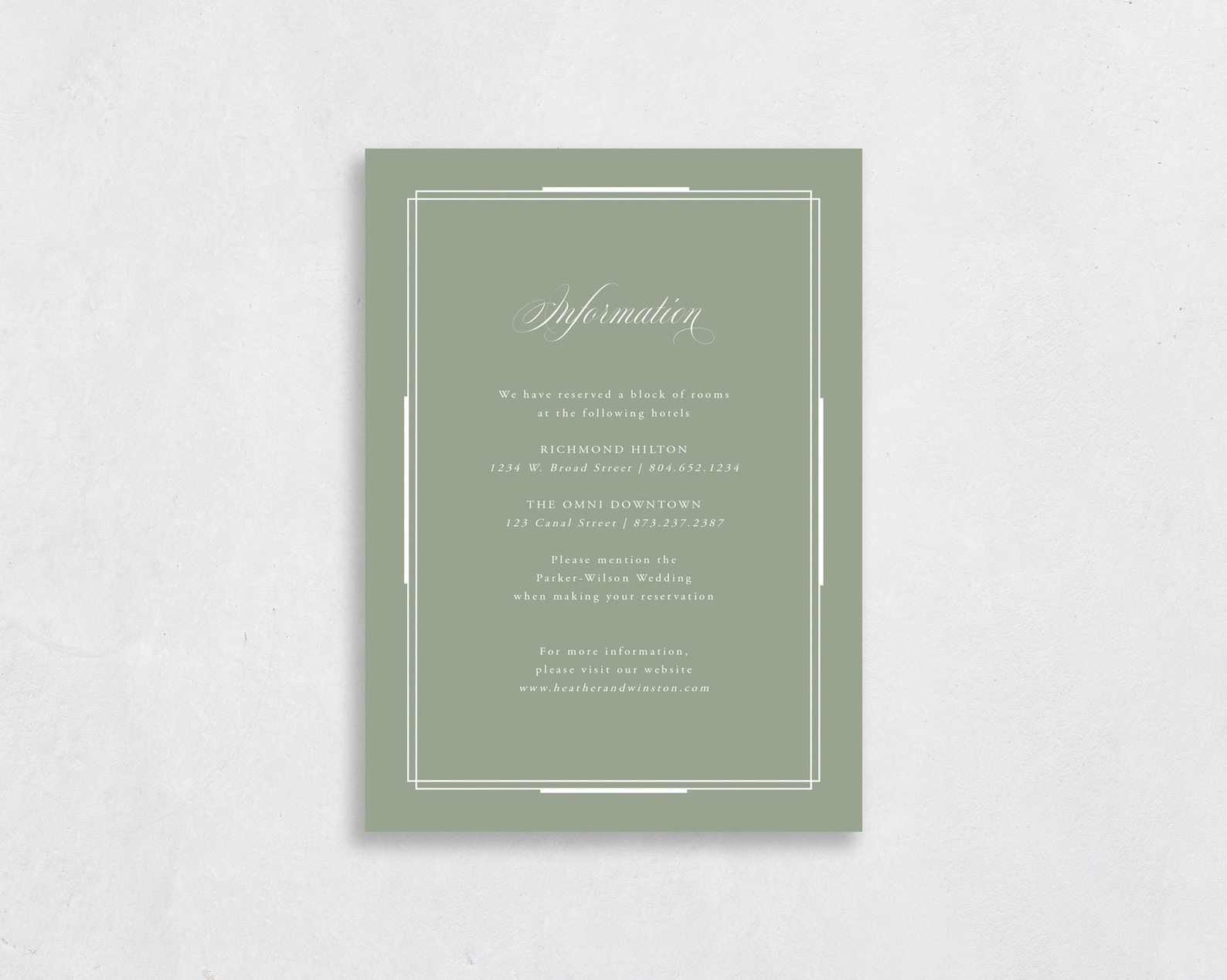 Details Card Template Editable Reception and Accommodations | Etsy