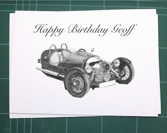 Morgan 3 Wheeler Birthday Card