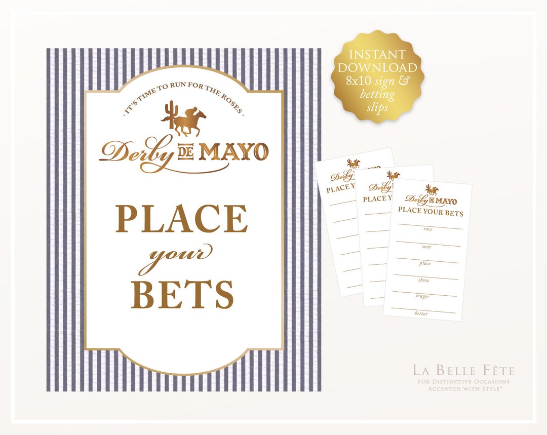 DERBY De MAYO Place Your Bets Sign and Betting Slips Cards Kentucky ...