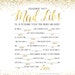 ENGAGEMENT PARTY GAME Mad Libs Game in Gold Glitter / Printable Diy - Etsy