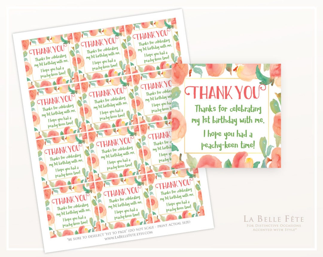 SWEET as a PEACH Gift / Party Favor Tags / Centerpiece Picks, Goody Bag ...