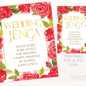 BEAUTY and the BEAST Be Our Guest &quot;Wedding Jenga&quot; marriage advice bridal shower / engagement party game Printable DIY