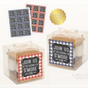 I DO BBQ Barbecue Rehearsal Dinner Couples Shower Navy Blue Red Gingham Buffalo Check Gift Favor Tags Picks Goody Bags, DIY printable