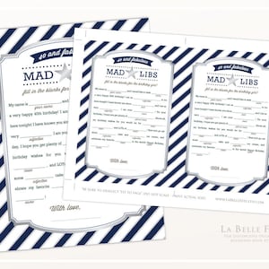 FORTY &amp; FABULOUS Mad Libs 40th Birthday Girl Game - Nautical ...