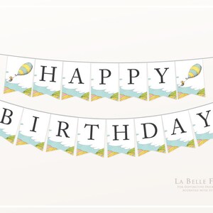 Oh The Places You&#39;ll Go Happy Birthday bunting / banner printable party decoration