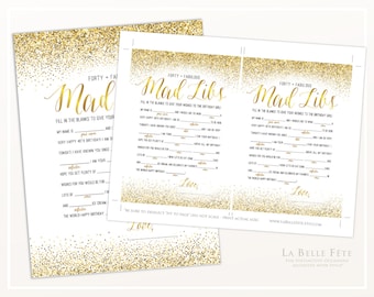 FORTY &amp; FABULOUS Mad Libs 40th Birthday Game Nautical / | Etsy