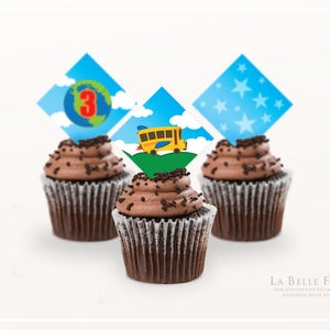 MAGIC SCHOOL BUS Cupcake Toppers printable