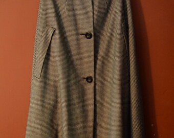 1950s 1960s Wool Houndstooth Check Rainbraiker Cape - osfm