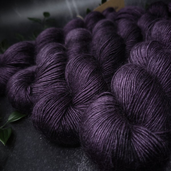 Handgefärbte Mohair/Merino Single 400m/100g