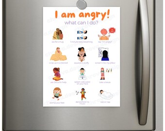 Faith Based Printable Calm-Down Chart for Kids | "I Am Angry" feelings Poster | Emotional Regulation Chart | Homeschool | Classroom