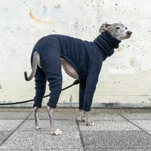 Whippet, Italian Greyhound Clothing, Fleece Jammies,Jumpsuit,Romper,Onesie [DARK NAVY]