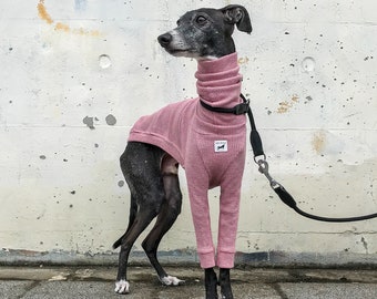 Italian Greyhound Clothing, Organic Cotton, Waffle, Long Neck T-shirt [PINK]