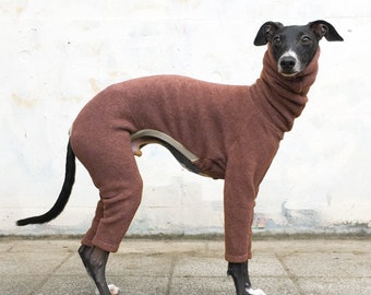 Whippet, Italian Greyhound Clothing, Fleece Jammies,Jumpsuit,Romper,Onesie [PLUM]