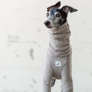 Whippet, Italian Greyhound Clothing, Fleece Jammies,Jumpsuit,Romper,Onesie [DARK BEIGE]