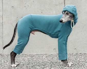 Italian Greyhound Clothing, Sweat Hoodie, Hoody, Hooded, Jammies, Jumpsuit, Romper, Onesie Cotton 100% [EUCALYPTUS]