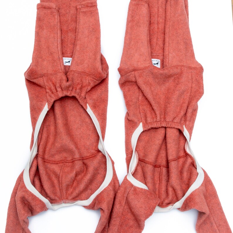 WIDE & WARMTH ver. / Italian Greyhound Clothing, Fleece Jammies,Jumpsuit,Romper,Onesie ORANGE