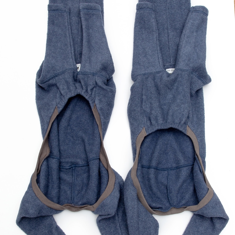 WIDE & WARMTH ver. / Italian Greyhound Clothing, Fleece Jammies,Jumpsuit,Romper,Onesie BLUE