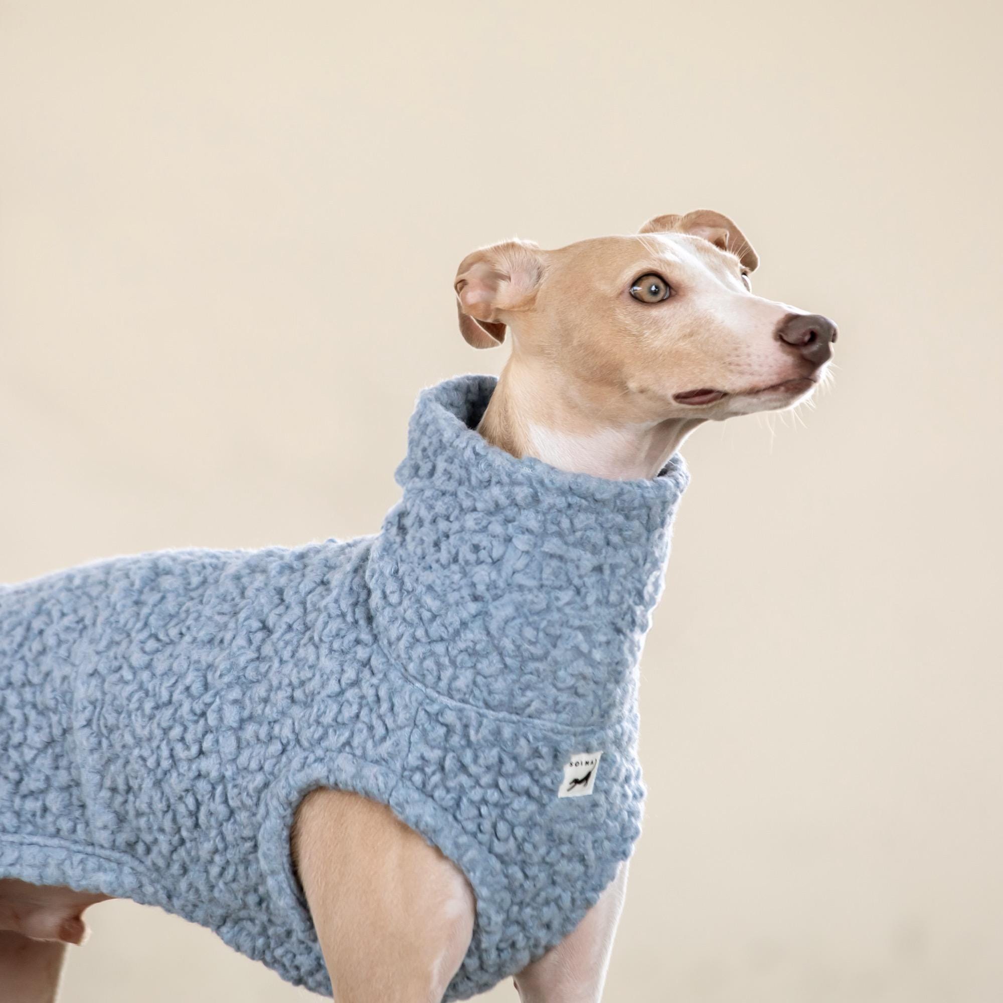 Italian Greyhound Clothing, Popcorn Wool Blended Knit Vest [LIGHT BLUE]