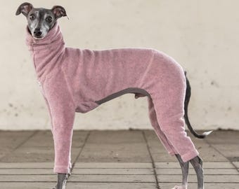 Italian Greyhound Clothing, Fleece Jammies,Jumpsuit,Romper,Onesie [PINK]