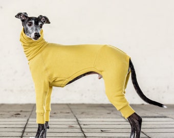 Italian Greyhound Clothing, Cotton Sweat Jammies,Jumpsuit,Romper,Onesie [LEMON]