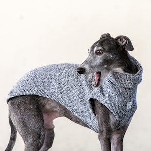 Italian Greyhound Clothing, Melange Cotton Wool Knit Vest [NAVY]