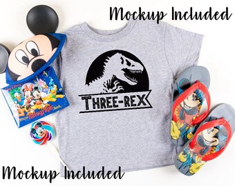 Three-Rex svg, Mockup Included, 3rd birthday svg, instant file, 3rd Birthday shirt, Dinosaur 3 svg, Three year old Shirt, Cricut, PNG, JPEG