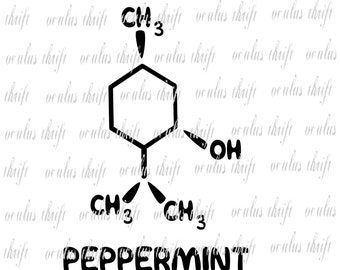 Peppermint Molecule SVG - Silhouette Cut File