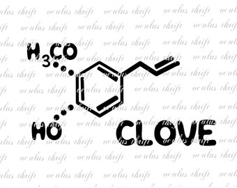 Clove Molecule SVG - Silhouette Cut File