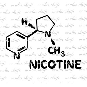 Nicotine Molecule SVG - Silhouette Cut File