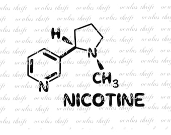 Nicotine Molecule SVG - Silhouette Cut File